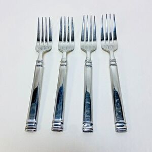 Set of 4 Wallace WAS205 Stainless‎ Glossy 7.25" Dinner Forks Flatware Silverware